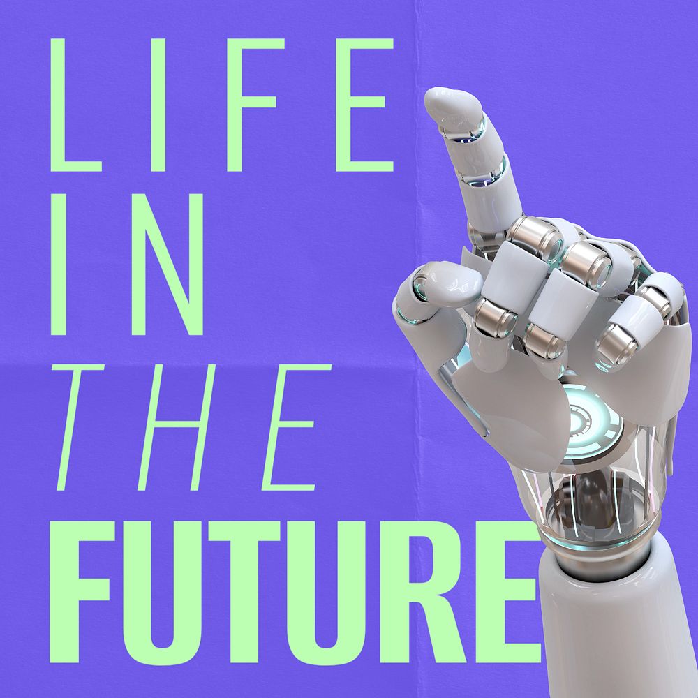 Life in the future post template, editable social media design