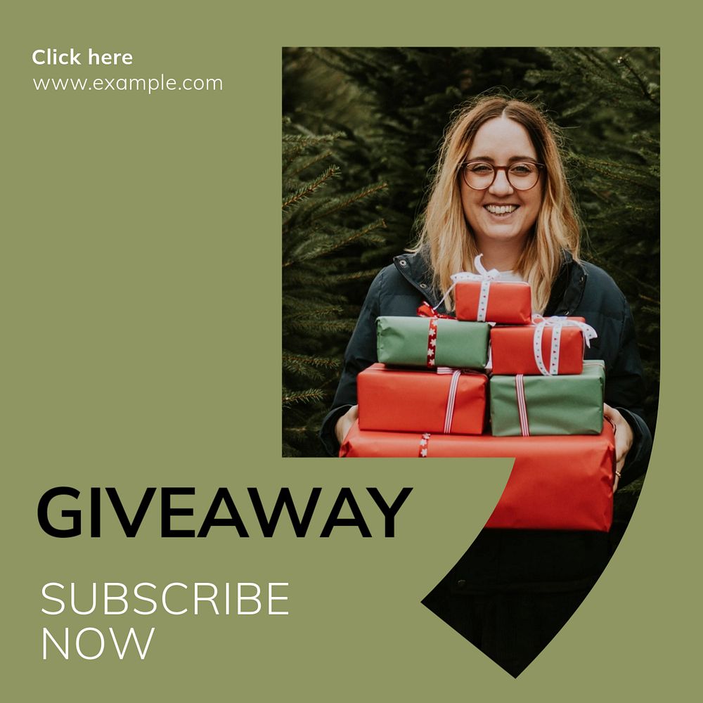 Giveaway Instagram post template, editable social media ad