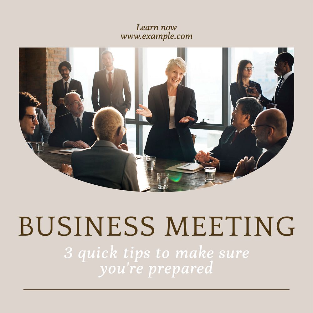 Business meeting Instagram post template, editable text