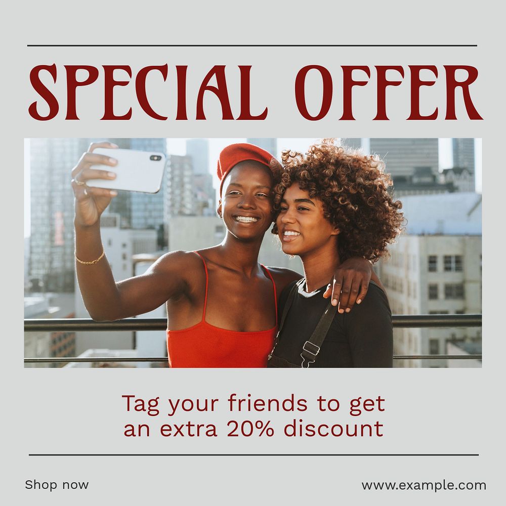 Special offer Instagram post template, editable design