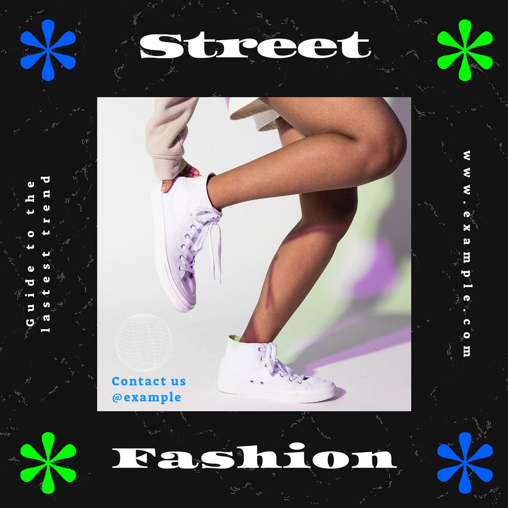 Street fashion Instagram post template, editable social media ad