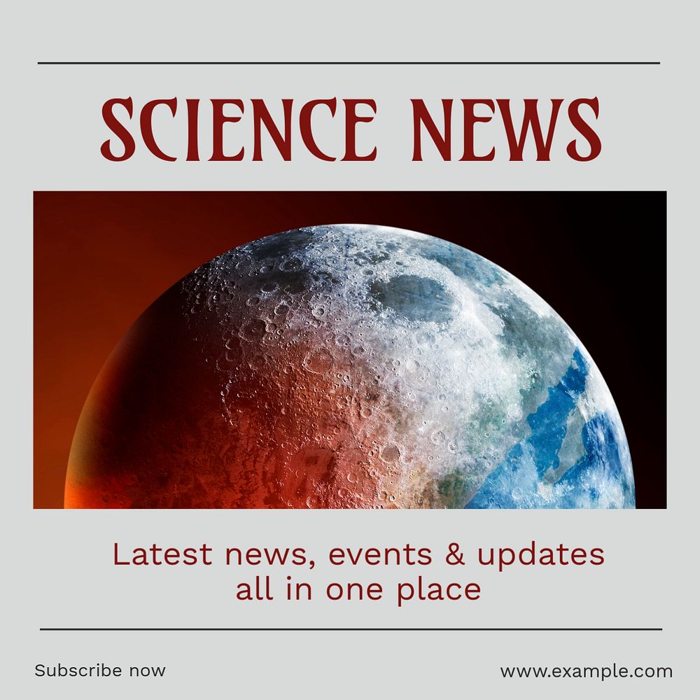 Science news Instagram post template, editable social media ad