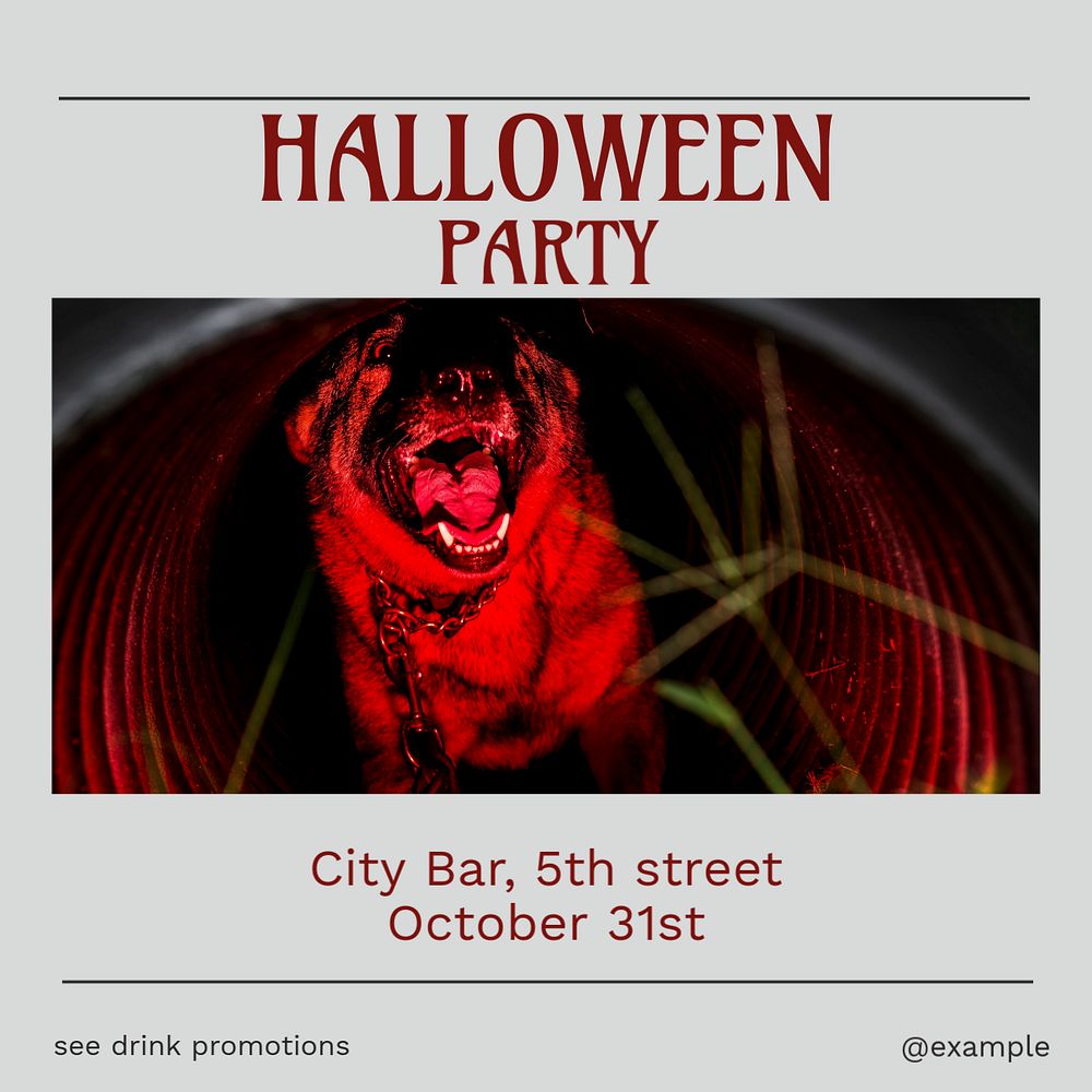 Halloween party Instagram post template, editable social media ad