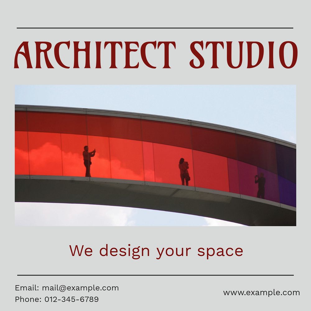 Architect studio Instagram post template, editable social media ad