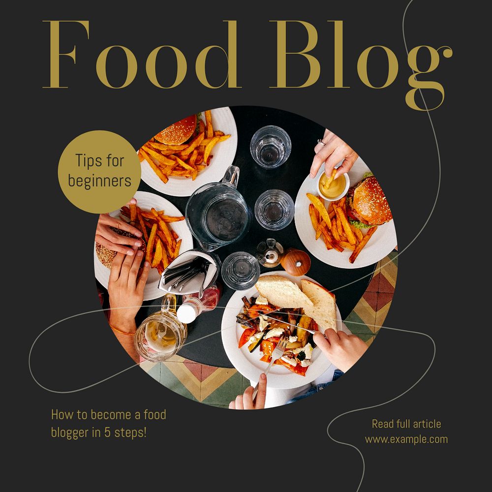 Food blog Instagram post template, editable social media design