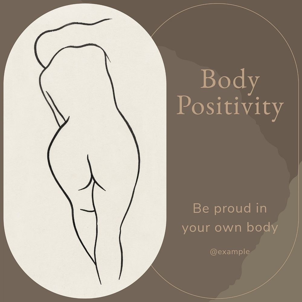 Body positivity Instagram post template, editable social media ad