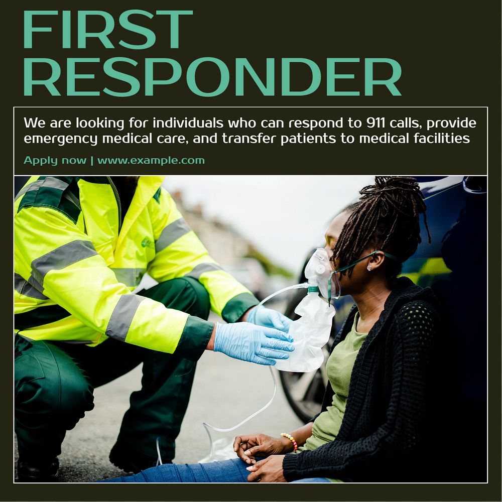 First responder social media template, editable design