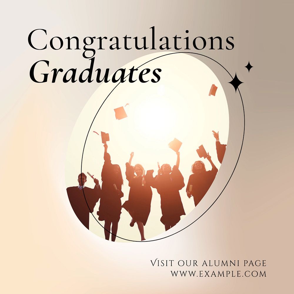 Congratulations graduates Instagram post template, editable design