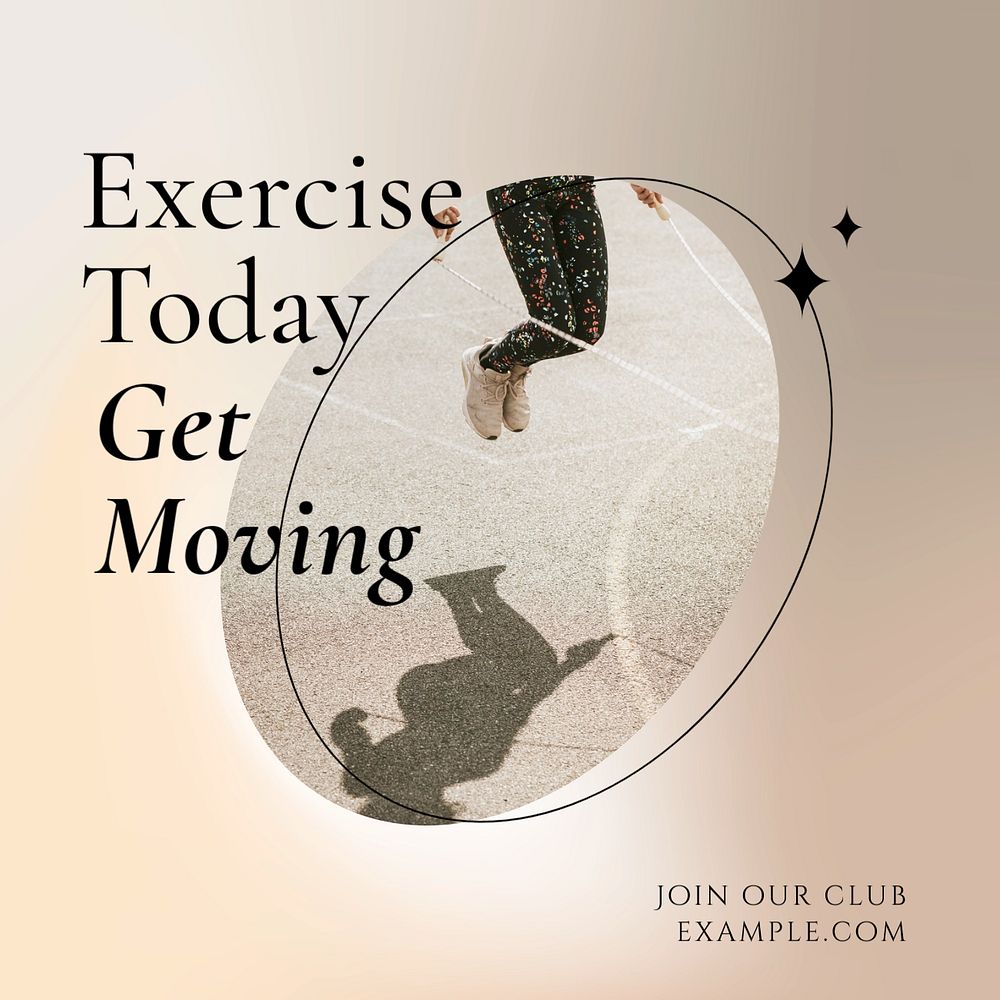 Exercise today Instagram post template, editable social media ad