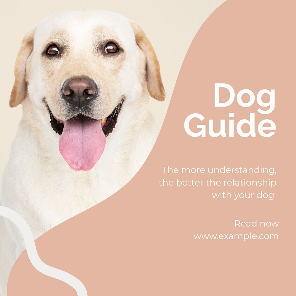 Dog guide Instagram post template, editable social media ad