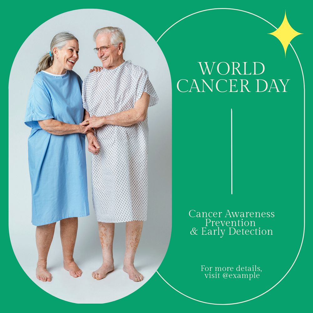 World cancer day Instagram post template, editable social media design