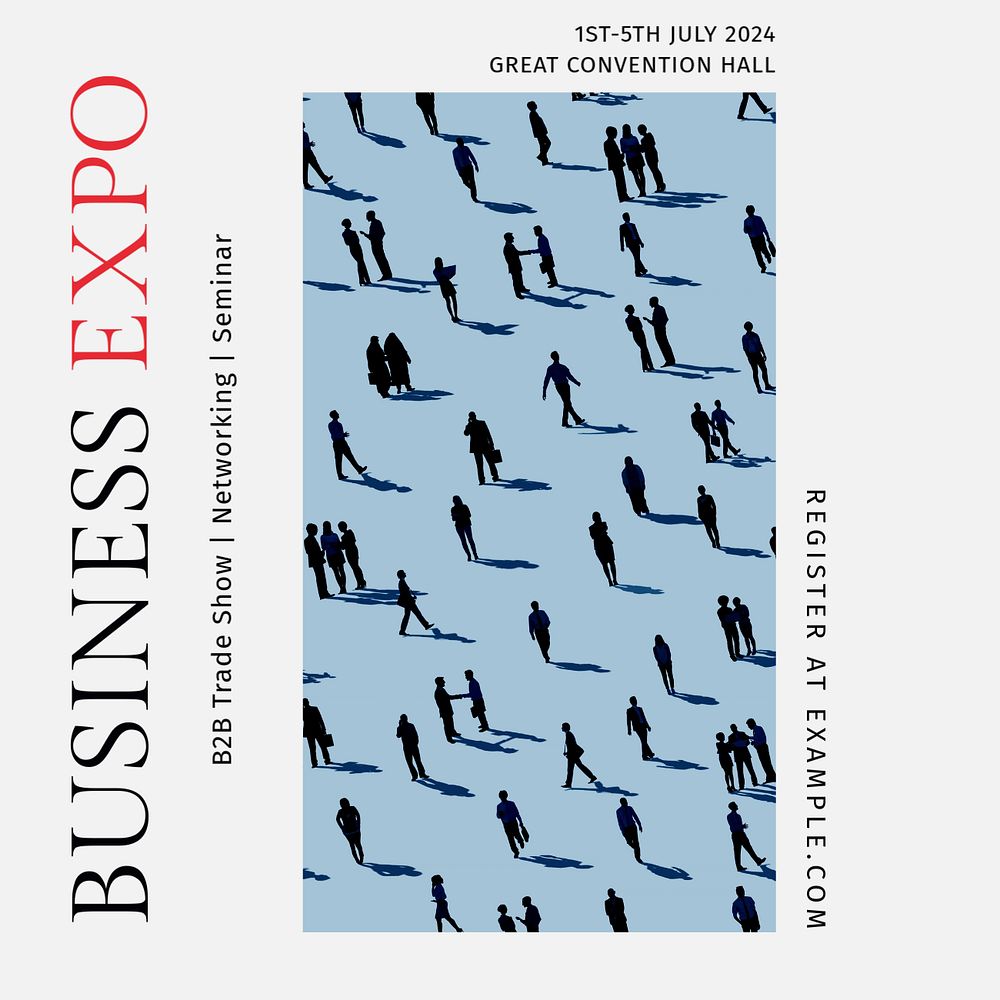 Business expo event Instagram post template, editable social media ad