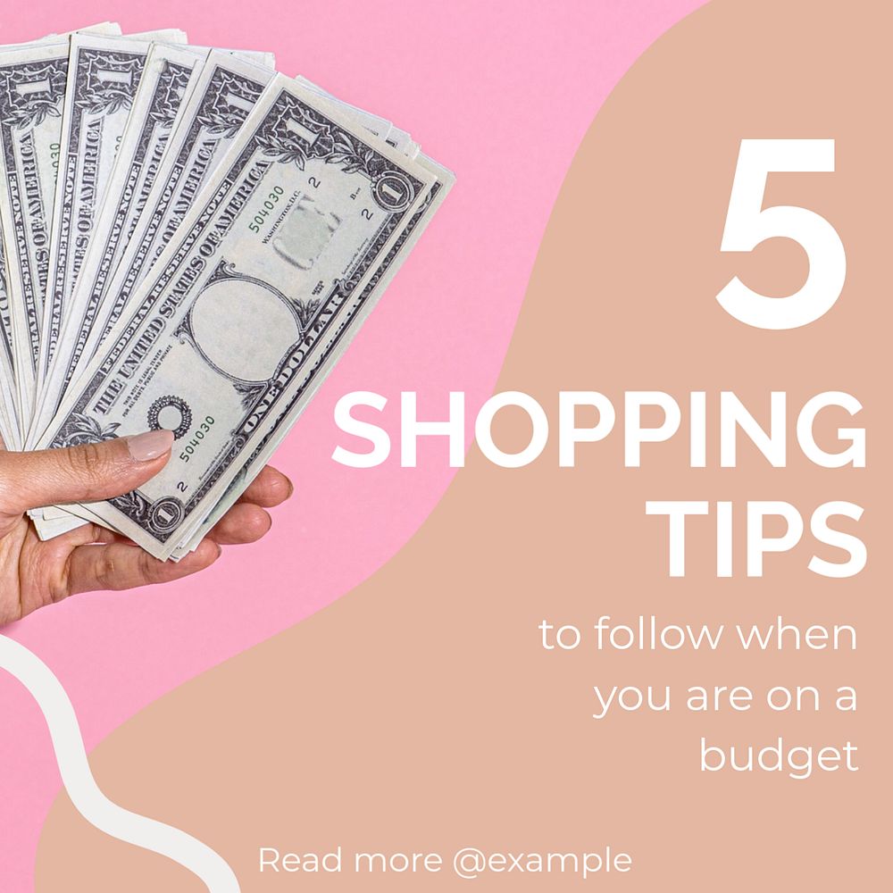 Shopping tips Instagram post template, editable social media ad