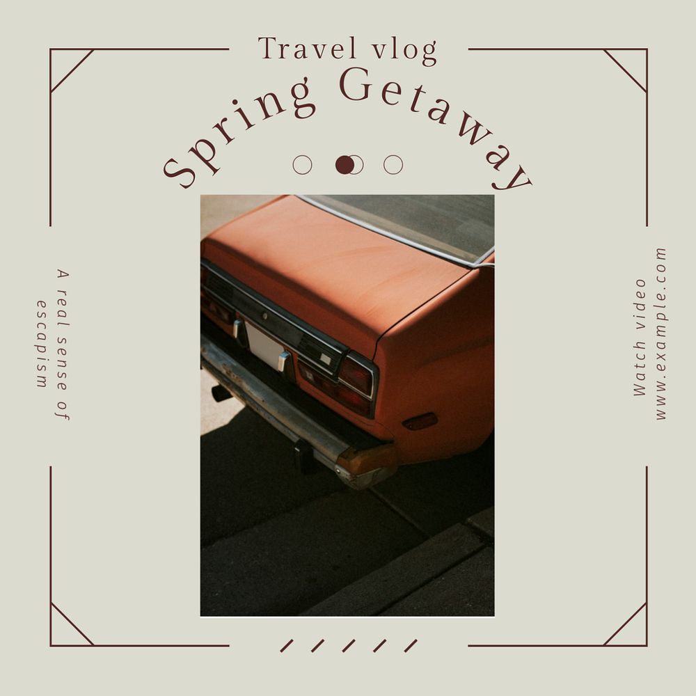 Spring Getaway Instagram post template, editable text