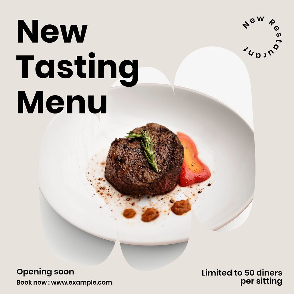 New menu testing Instagram post template, editable design