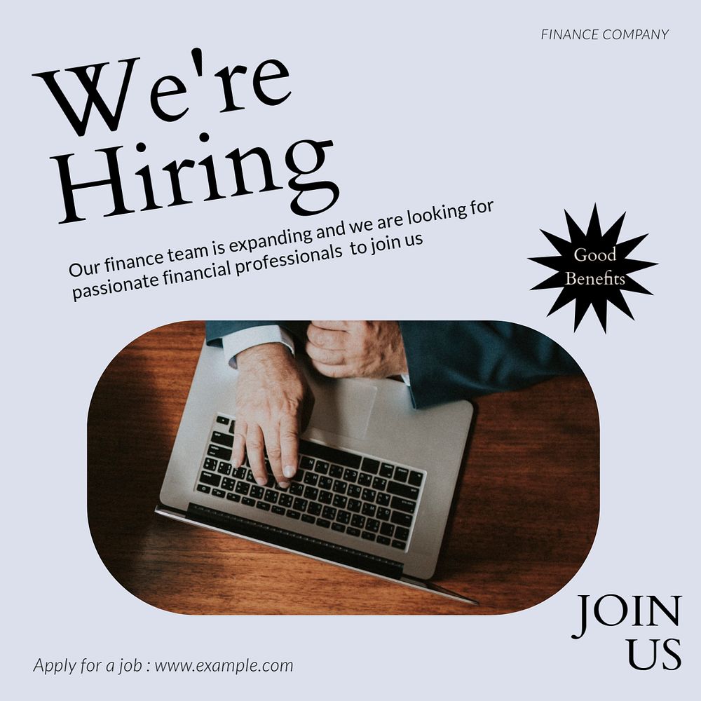 We're hiring Instagram post template, editable social media ad