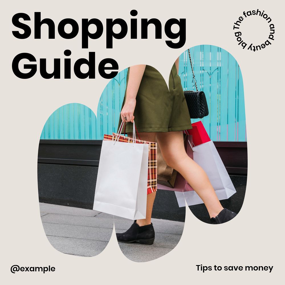 Shopping guide Instagram post template, editable social media ad