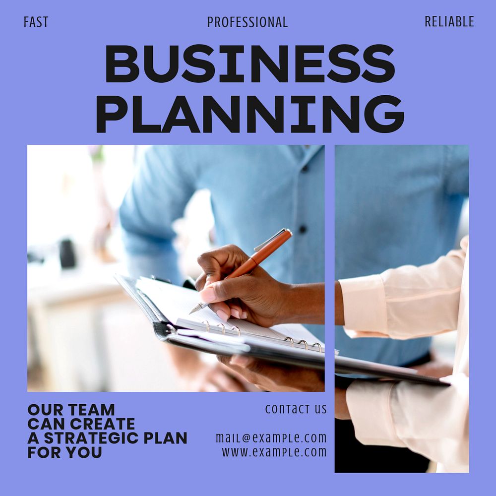 Business planning Instagram post template, editable design