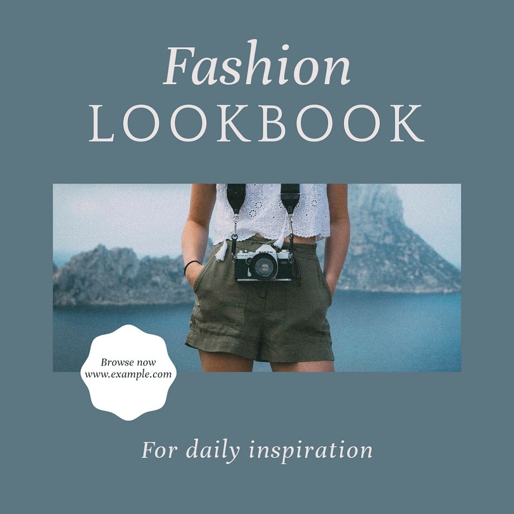 Fashion lookbook Instagram post template, editable social media design