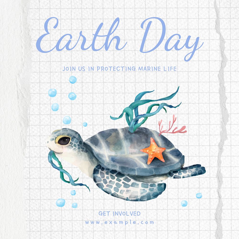 Earth day Instagram post template, editable text