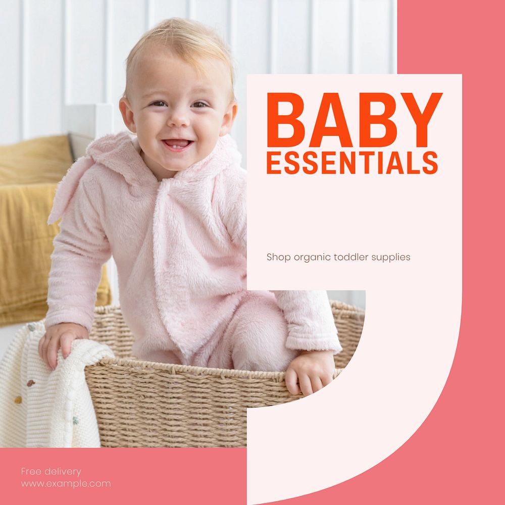 Baby essentials Instagram post template, editable design