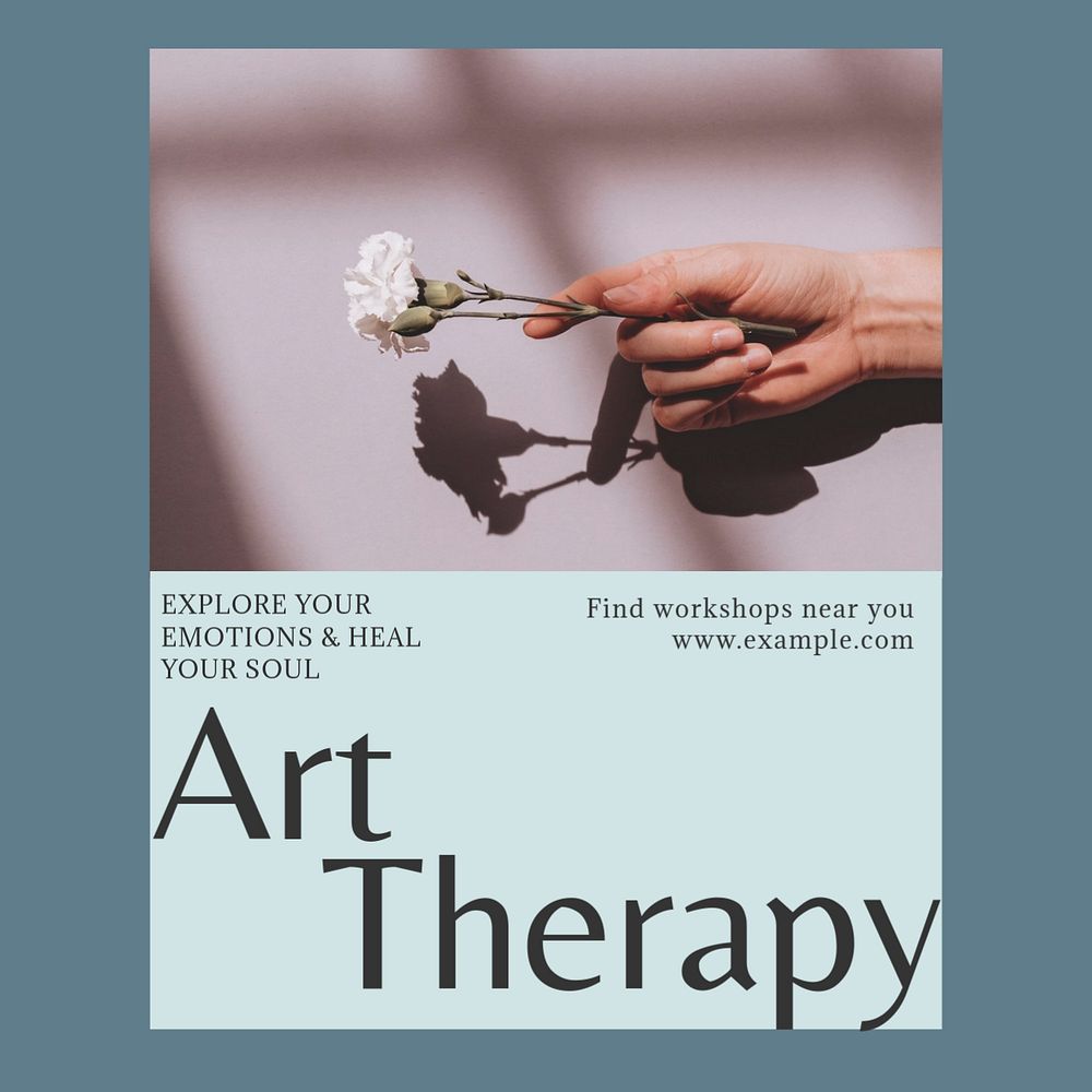 Art therapy Instagram post template, editable design