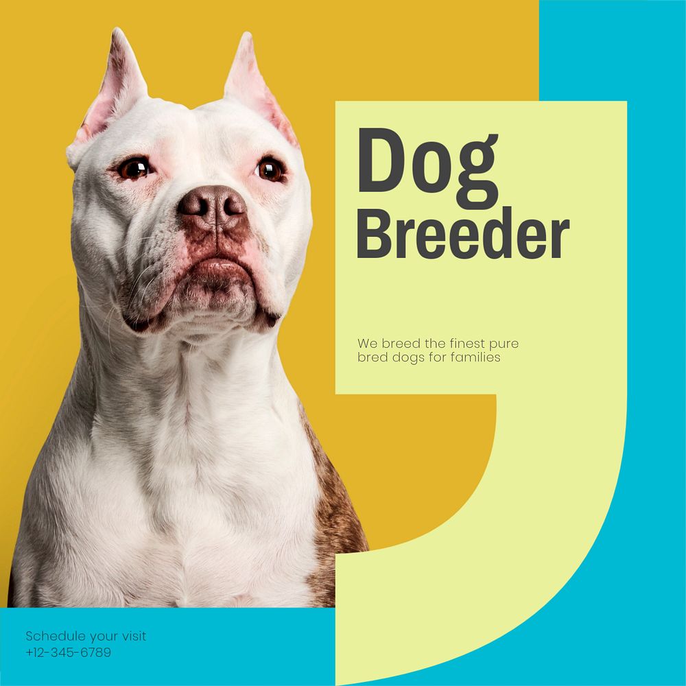 Dog breeder Instagram post template, editable design