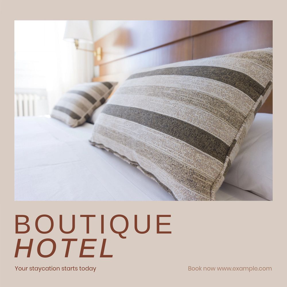 Boutique hotel Instagram post template, editable social media design