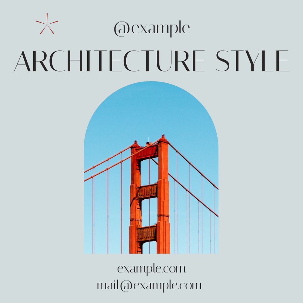 Architecture style Instagram post template, editable social media design