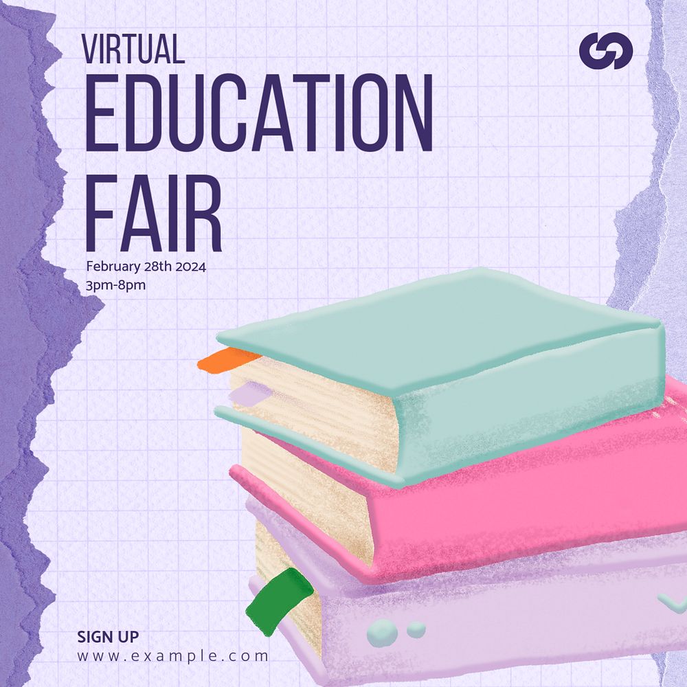 Education fair Instagram post template, editable text