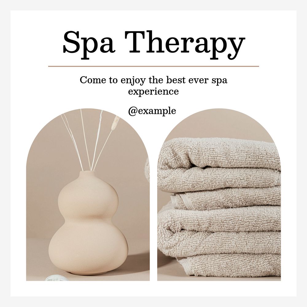 Spa therapy Instagram post template, editable social media ad