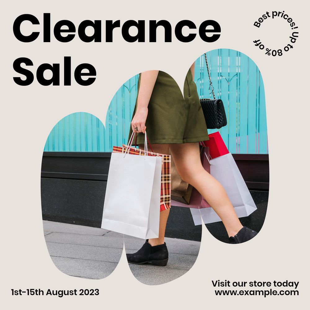 Clearance sale Instagram post template, editable social media ad