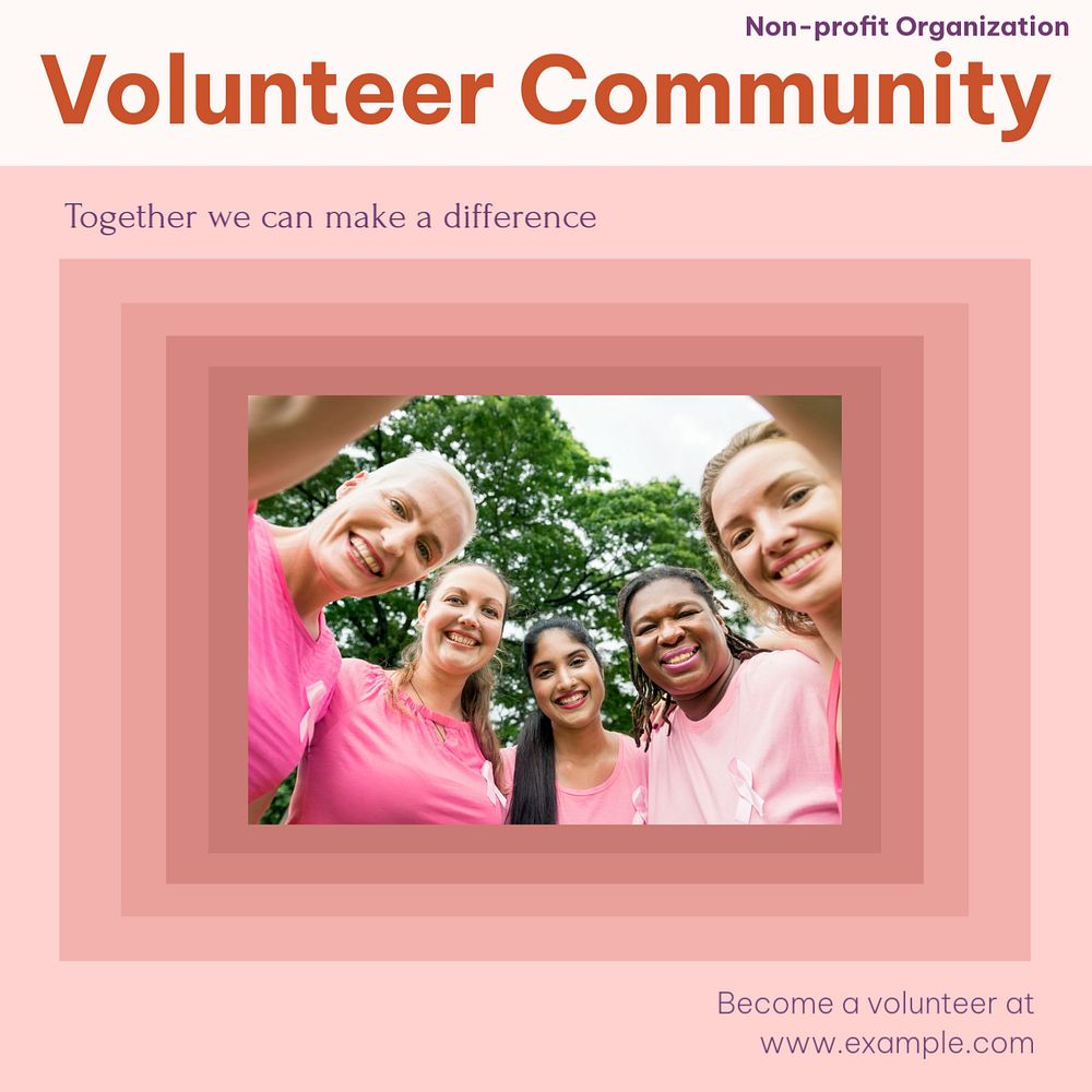 Volunteer community social media template, editable design