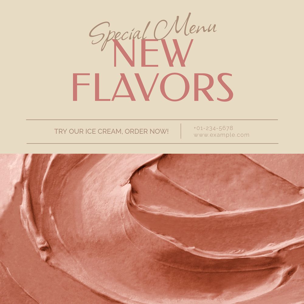 New flavors Instagram post template, editable design