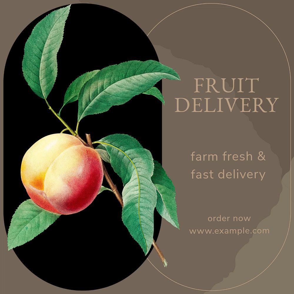 Fruit delivery Instagram post template, editable social media ad