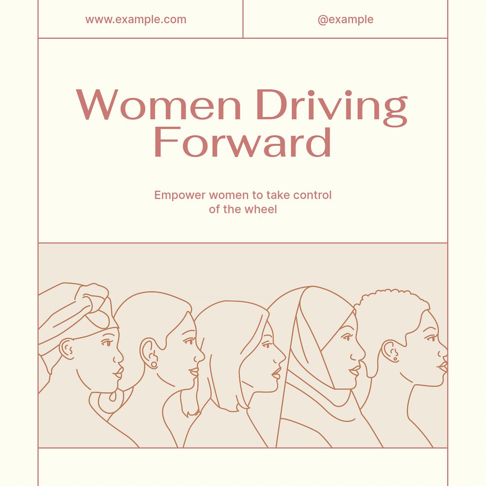 Women driving Instagram post template, editable design