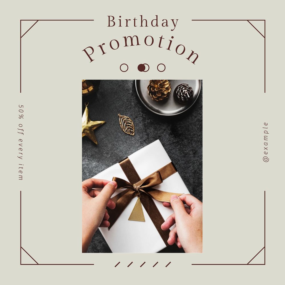 Birthday promotion Instagram post template, editable social media ad