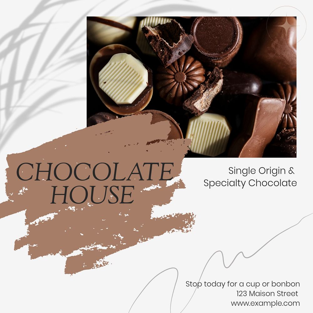 Chocolate social media template, editable design