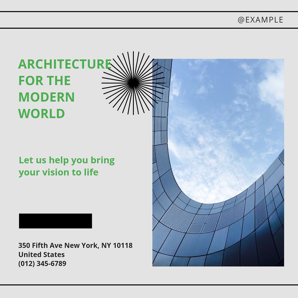 Design architecture modern Instagram post template, editable social media design