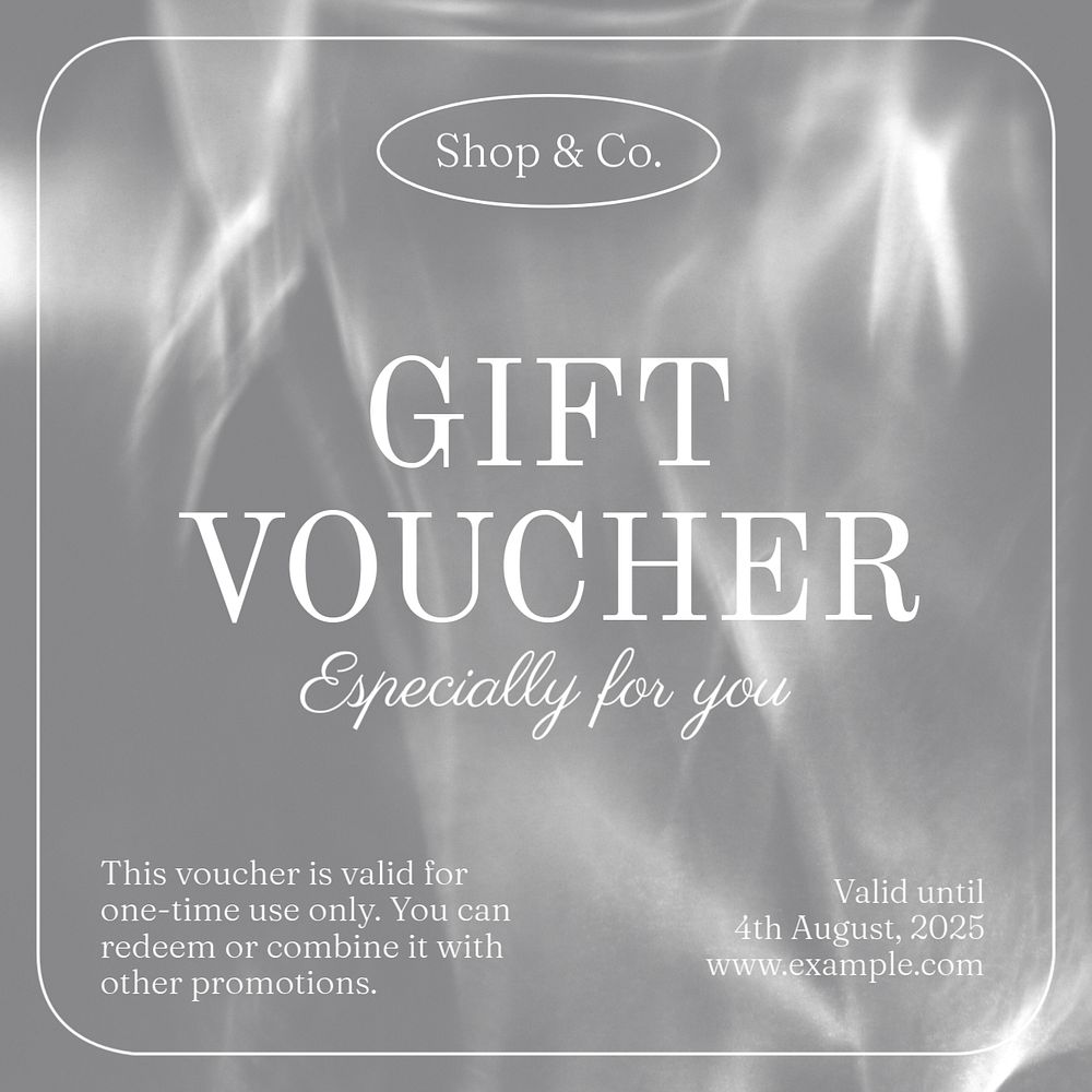 Gift voucher Instagram post template, editable text