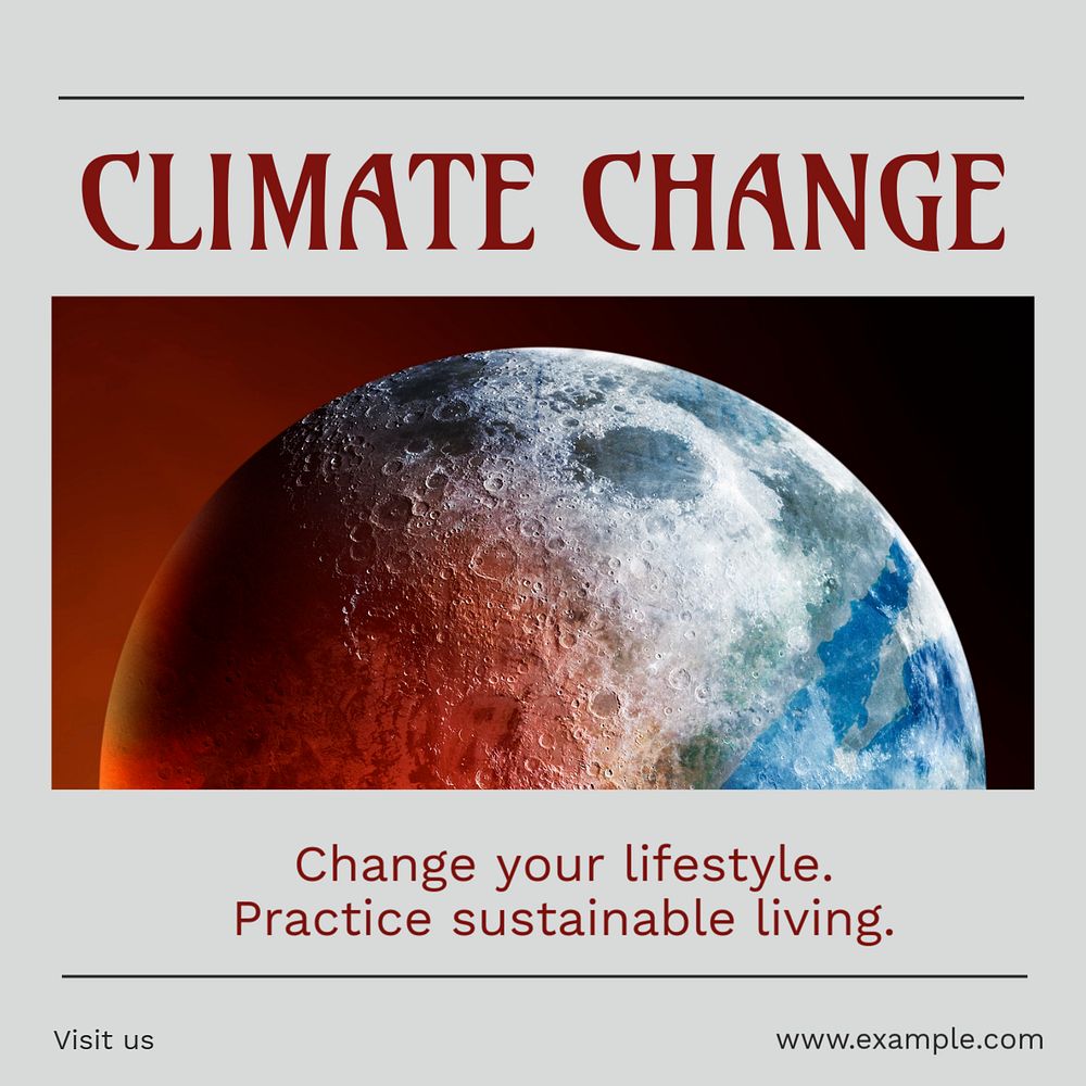 Climate change Instagram post template, editable social media ad