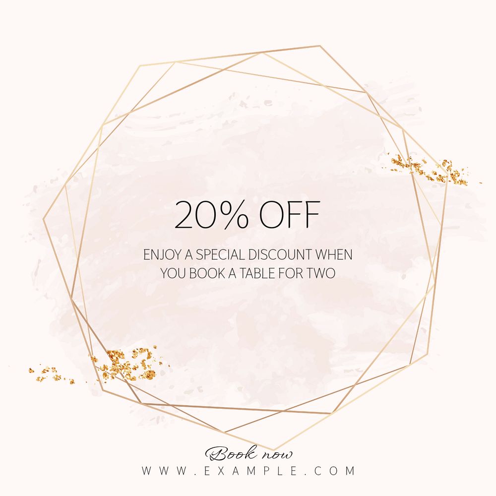 20% sale Instagram post template, editable text