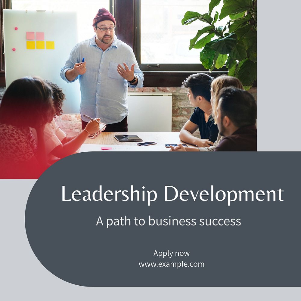 Leadership development Instagram post template, editable social media ad