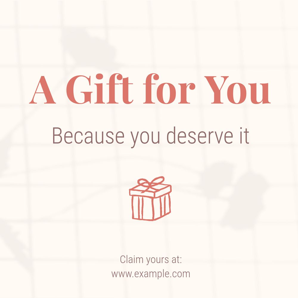 Free gift Instagram post template, editable text