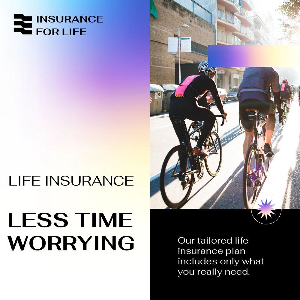 Life insurance Instagram post template, editable design