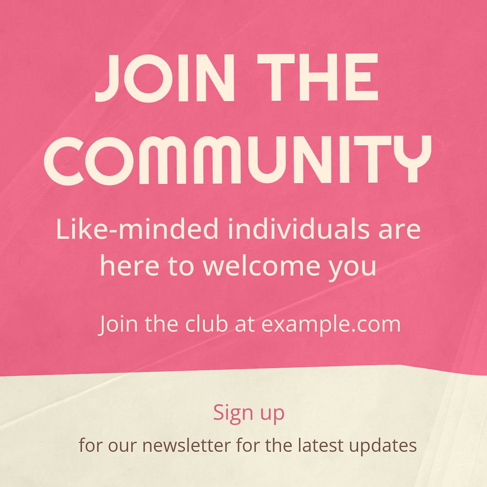 Join the community Instagram post template, editable text