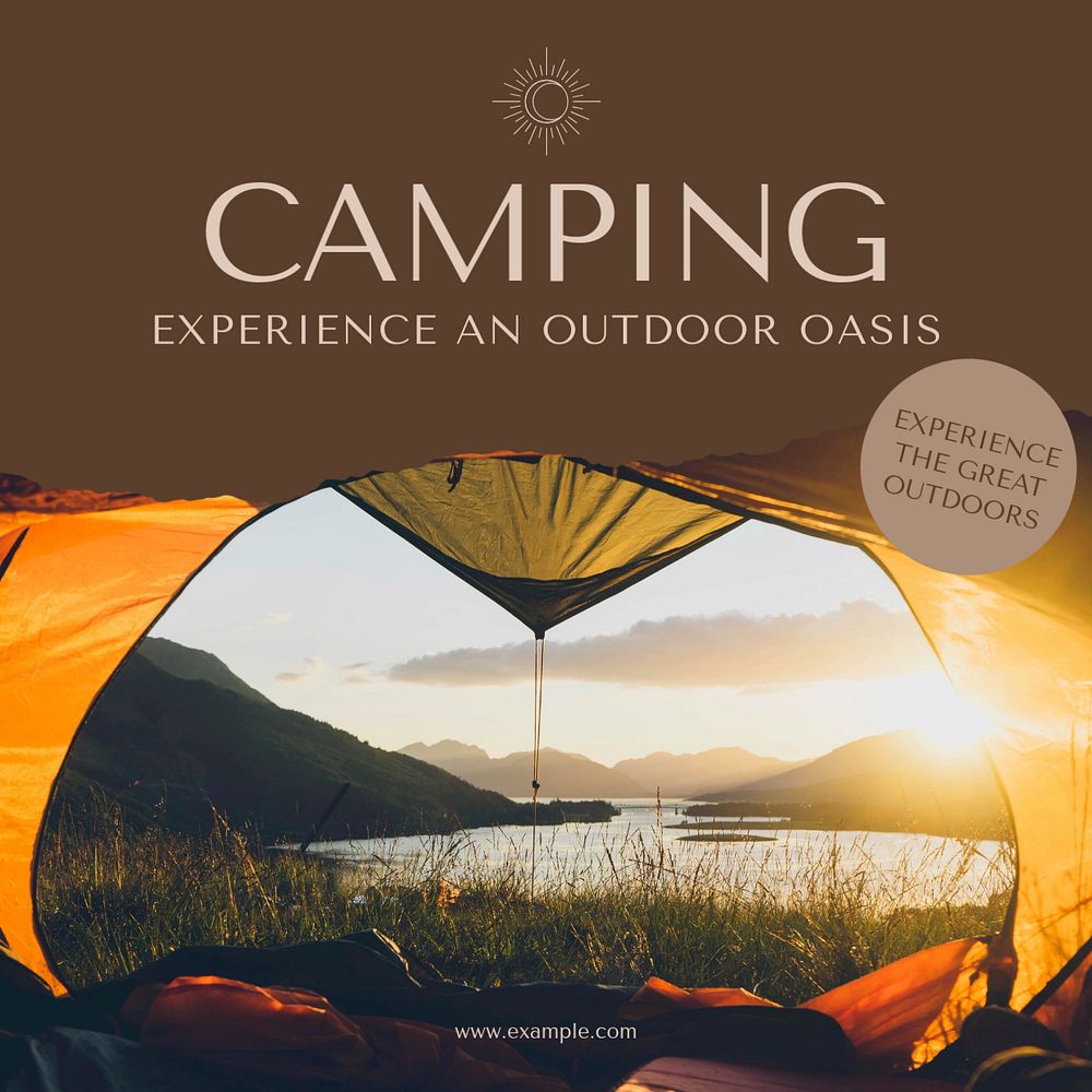 Camping Instagram post template, editable social media design