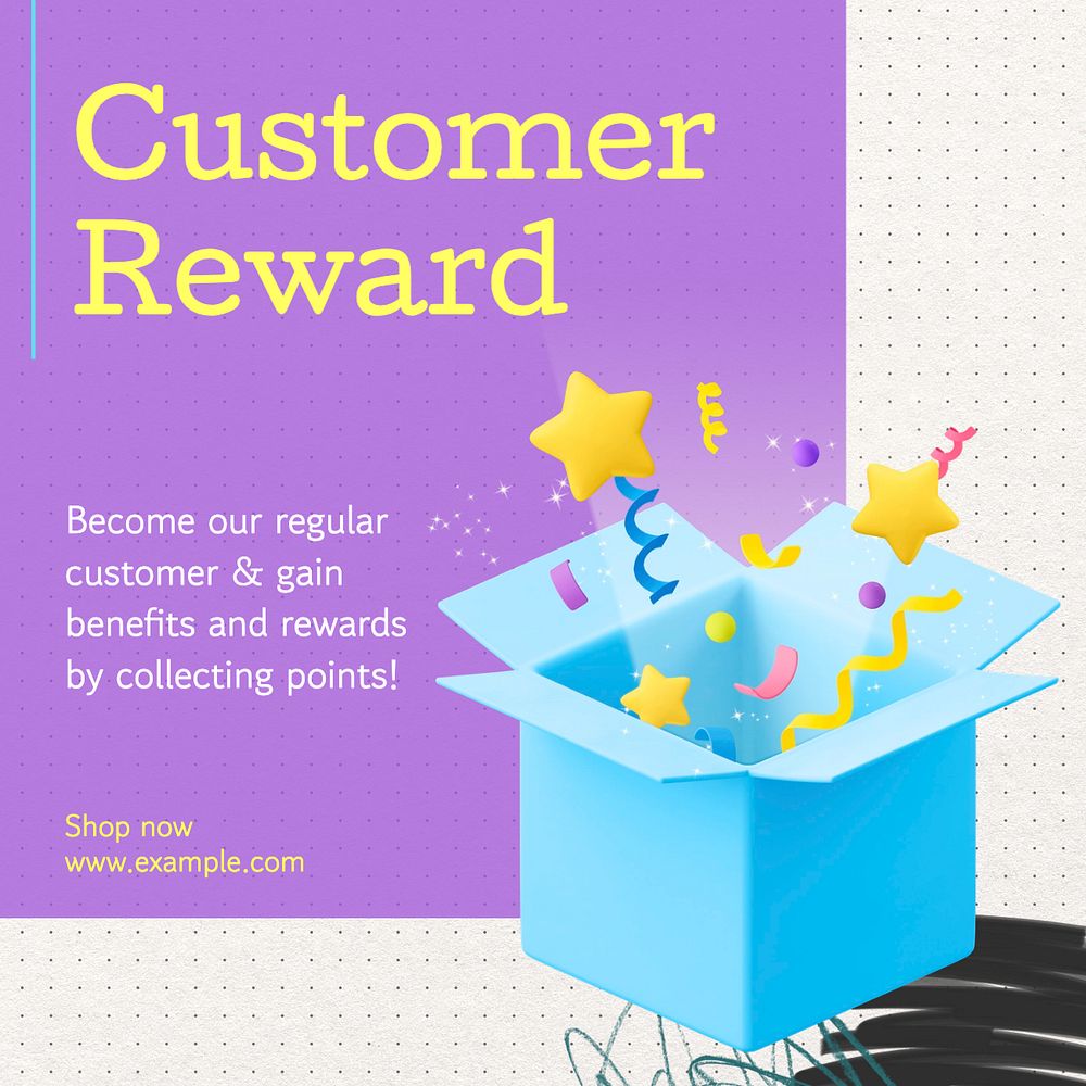 Customer reward Instagram post template, editable text