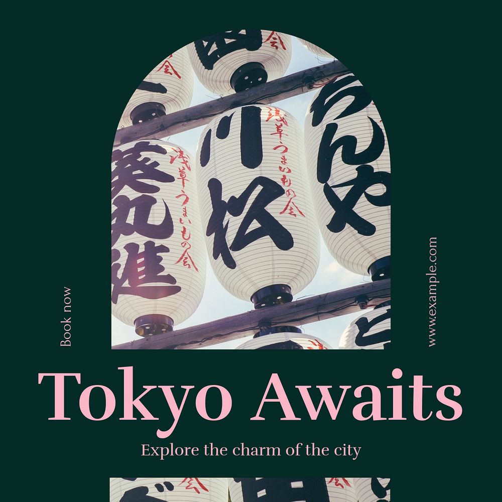 Tokyo awaits Instagram post template, editable social media design