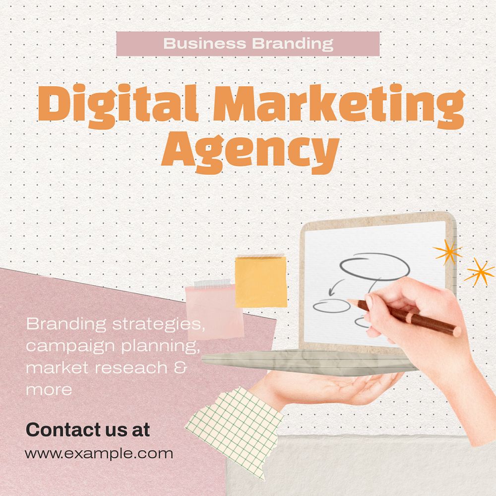 Digital marketing agency post template, editable social media design